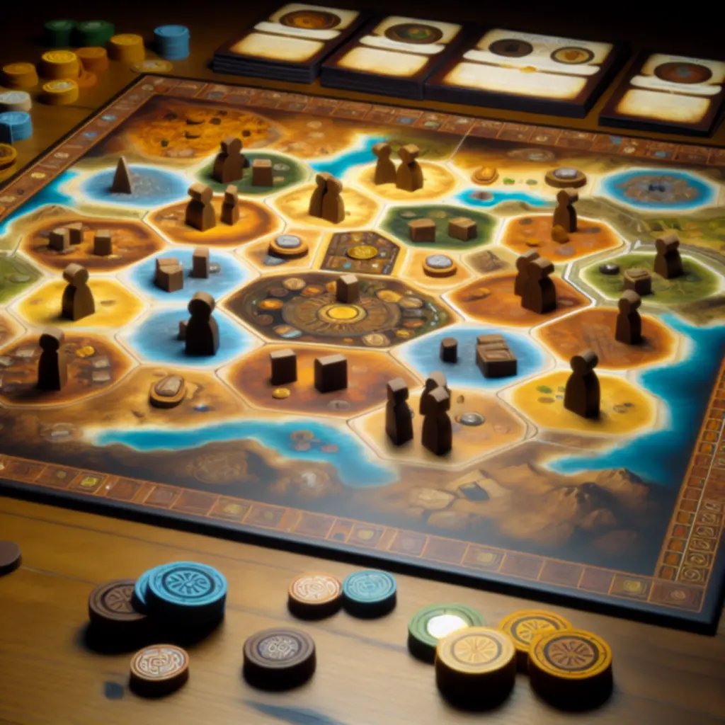 Concordia board game in progress with components